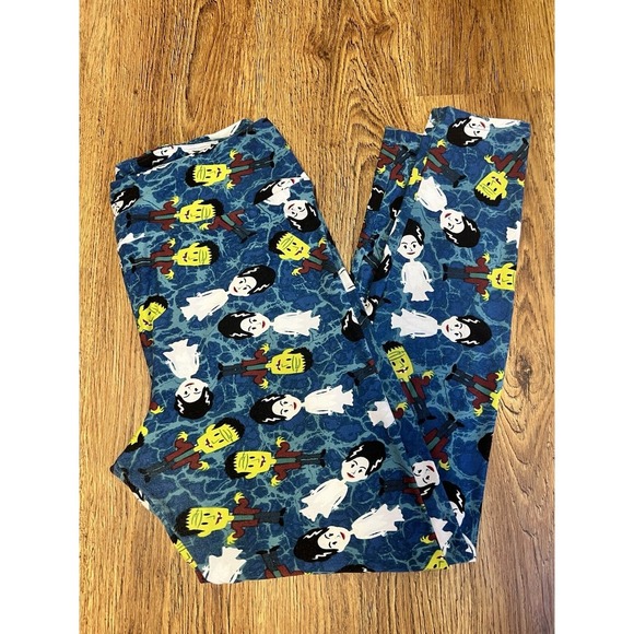 NWT Lularoe TC -Halloween Frankenstein/Bride Of Frankenstein Leggings - Picture 1 of 4